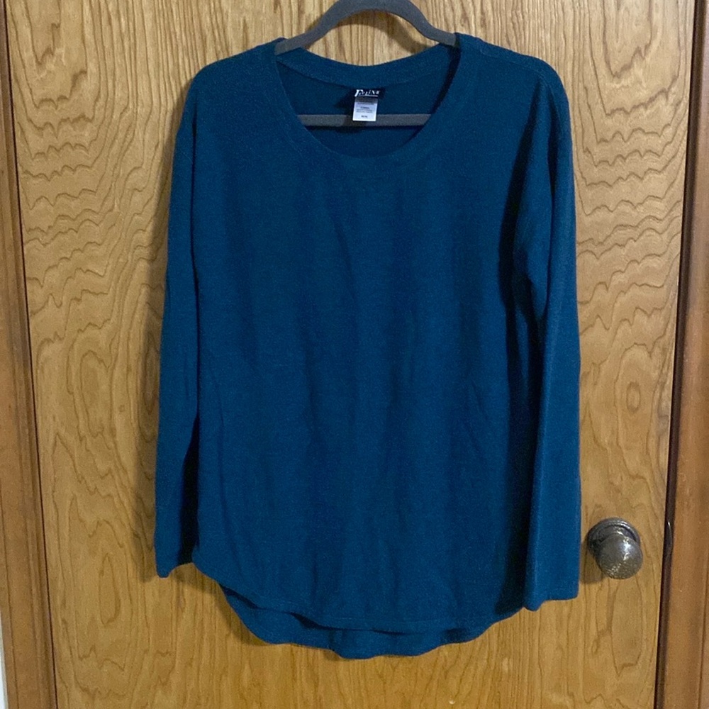 FELINA WOMENS GREEN LONG SLEEVE CREW NECK SOFT PAJAMA TOP SIZE MEDIUM